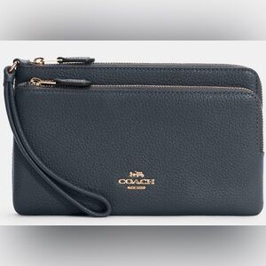 NWT COACH Navy Blue Leather Wristlet/Wallet